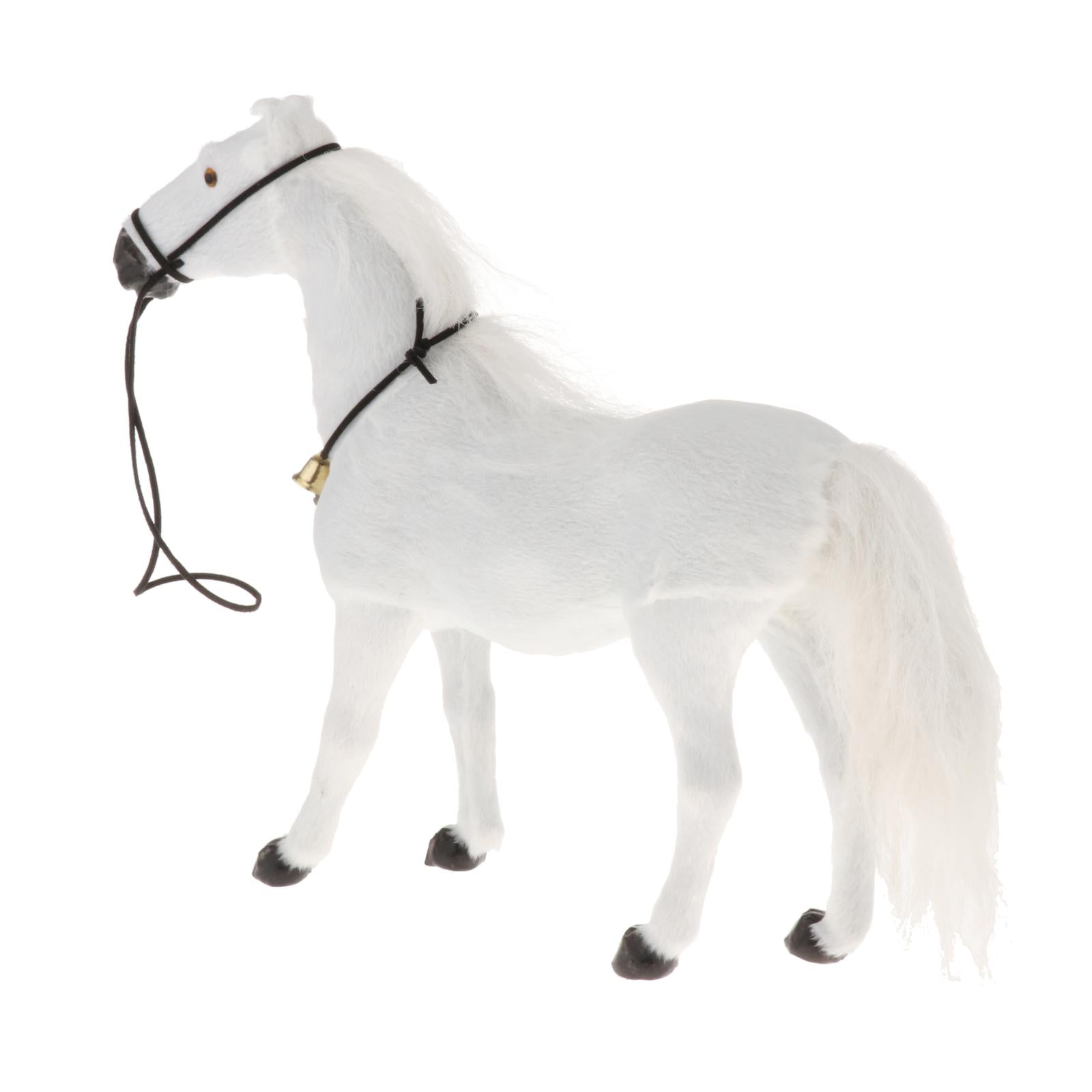 Realistic Horse Model Animal Model Figurine Toy Statue Ornament White