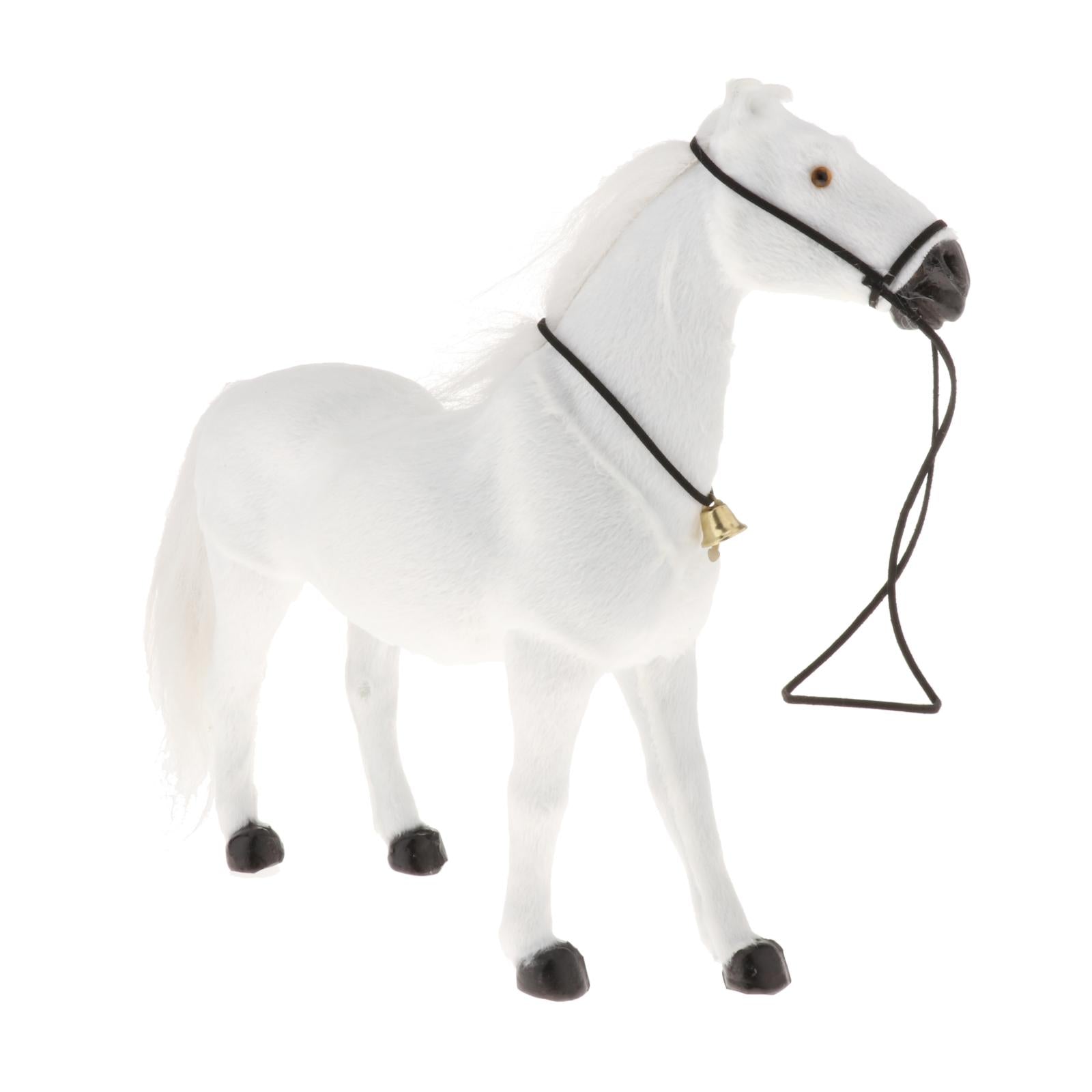 Realistic Horse Model Animal Model Figurine Toy Statue Ornament White