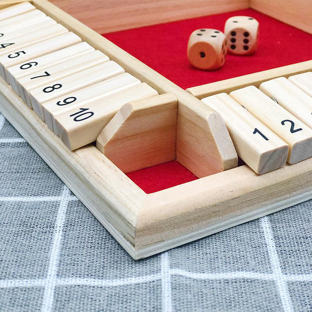 Four Way Shut the Box Game Game Toy Set 2-4 Players Classroom Home Pub