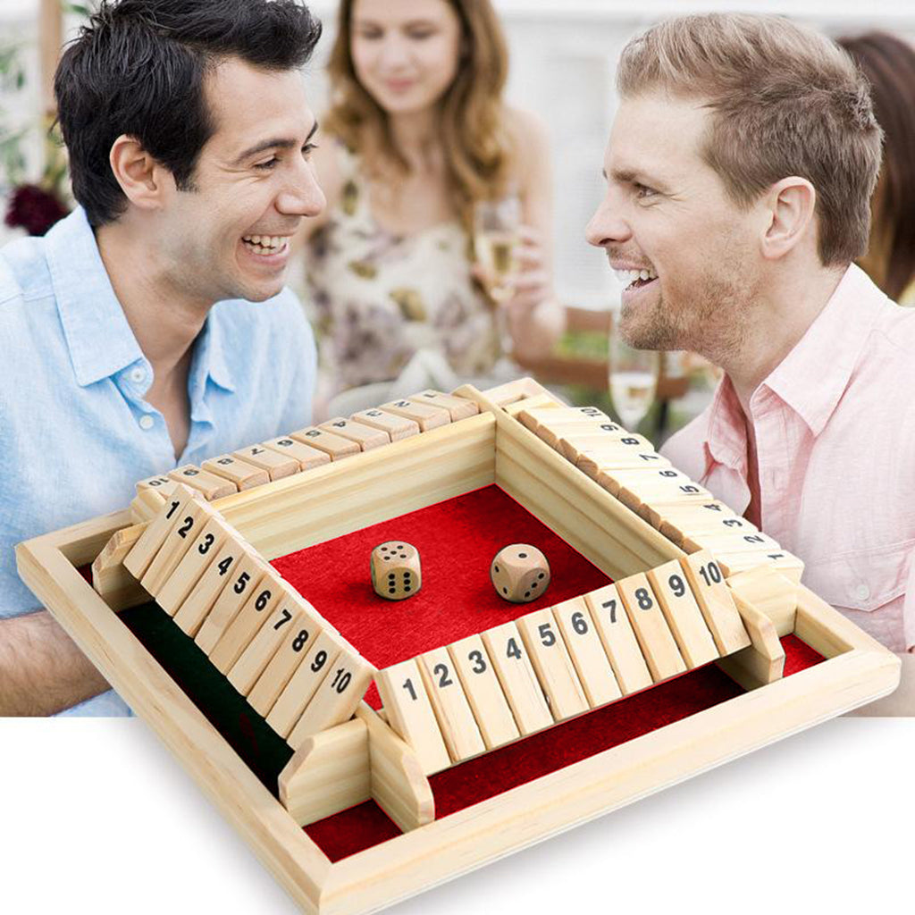 Four Way Shut the Box Game Game Toy Set 2-4 Players Classroom Home Pub