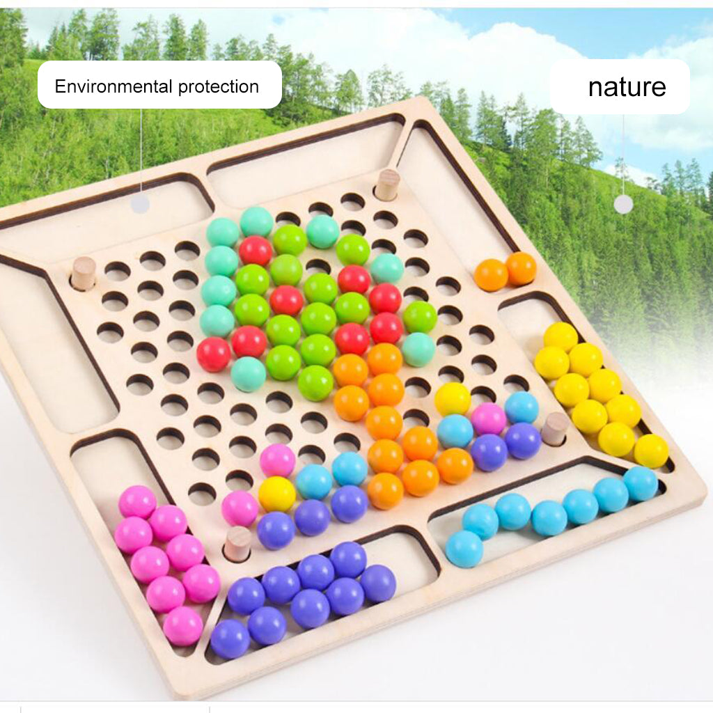 Wooden Board Beads Game, Rainbow Clip Beads Puzzle, Early Educational Toys