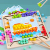 Wooden Board Beads Game, Rainbow Clip Beads Puzzle, Early Educational Toys