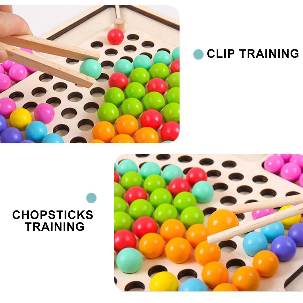 Wooden Board Beads Game, Rainbow Clip Beads Puzzle, Early Educational Toys