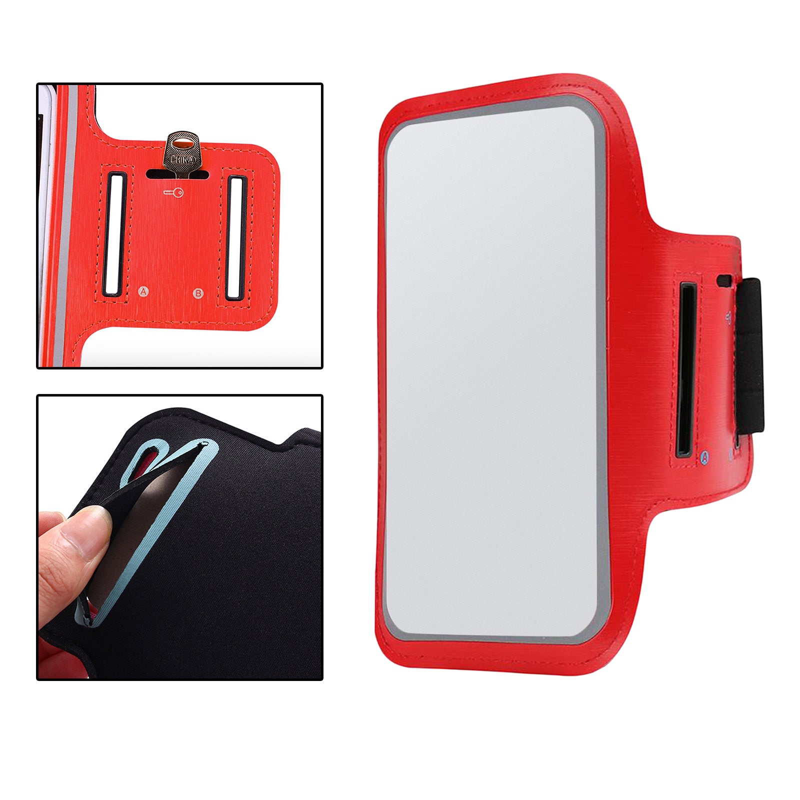 1pc Waterproof Armband Fitness Gym Exercise Holder Pouch Waistband Workouts red