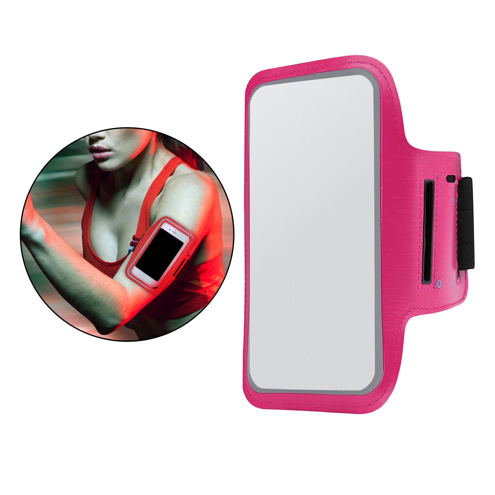 1pc Waterproof Armband Fitness Gym Exercise Holder Pouch Waistband Workouts rose red