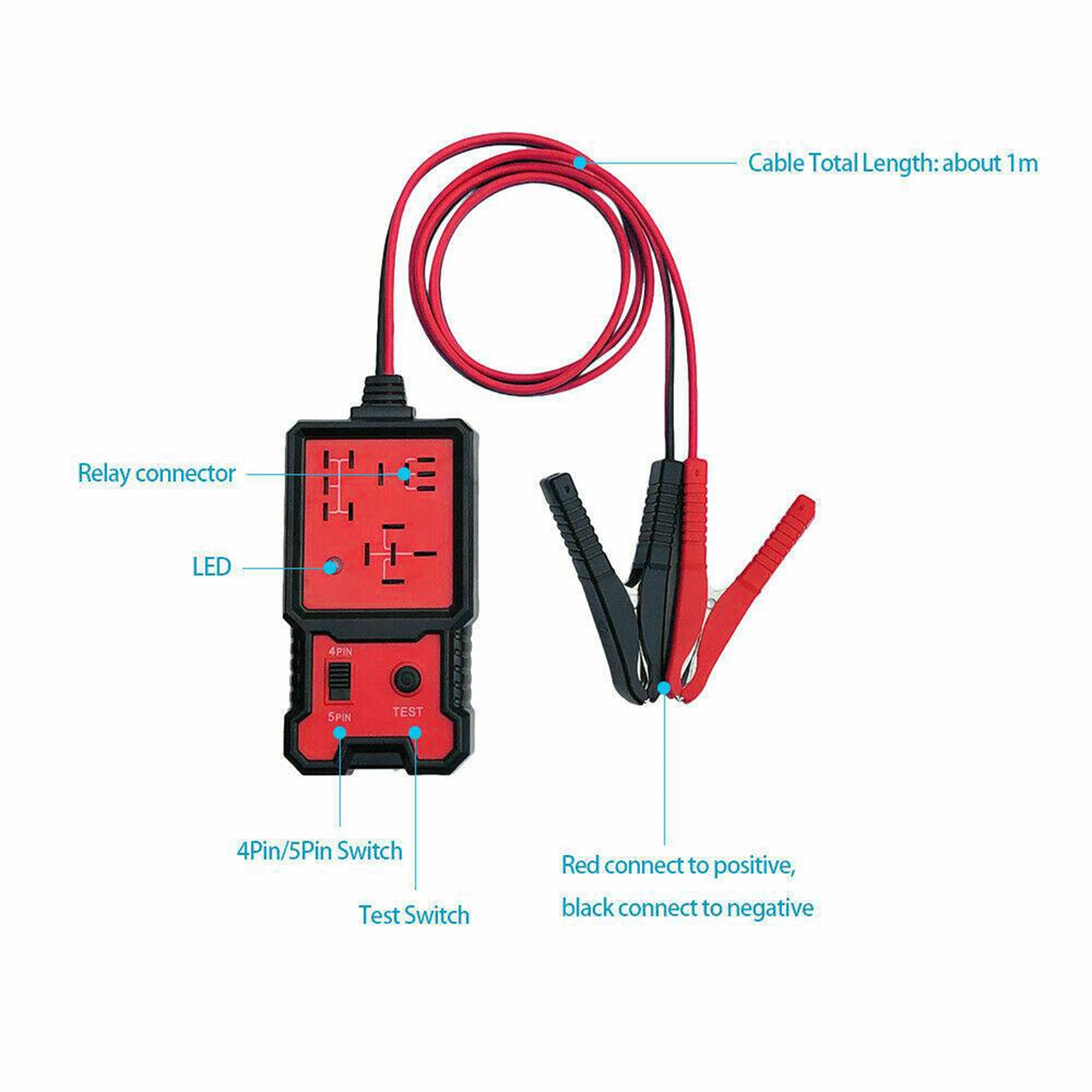 12V Plastic Automotive Relay Tester Universal for Cars Auto Battery Checker