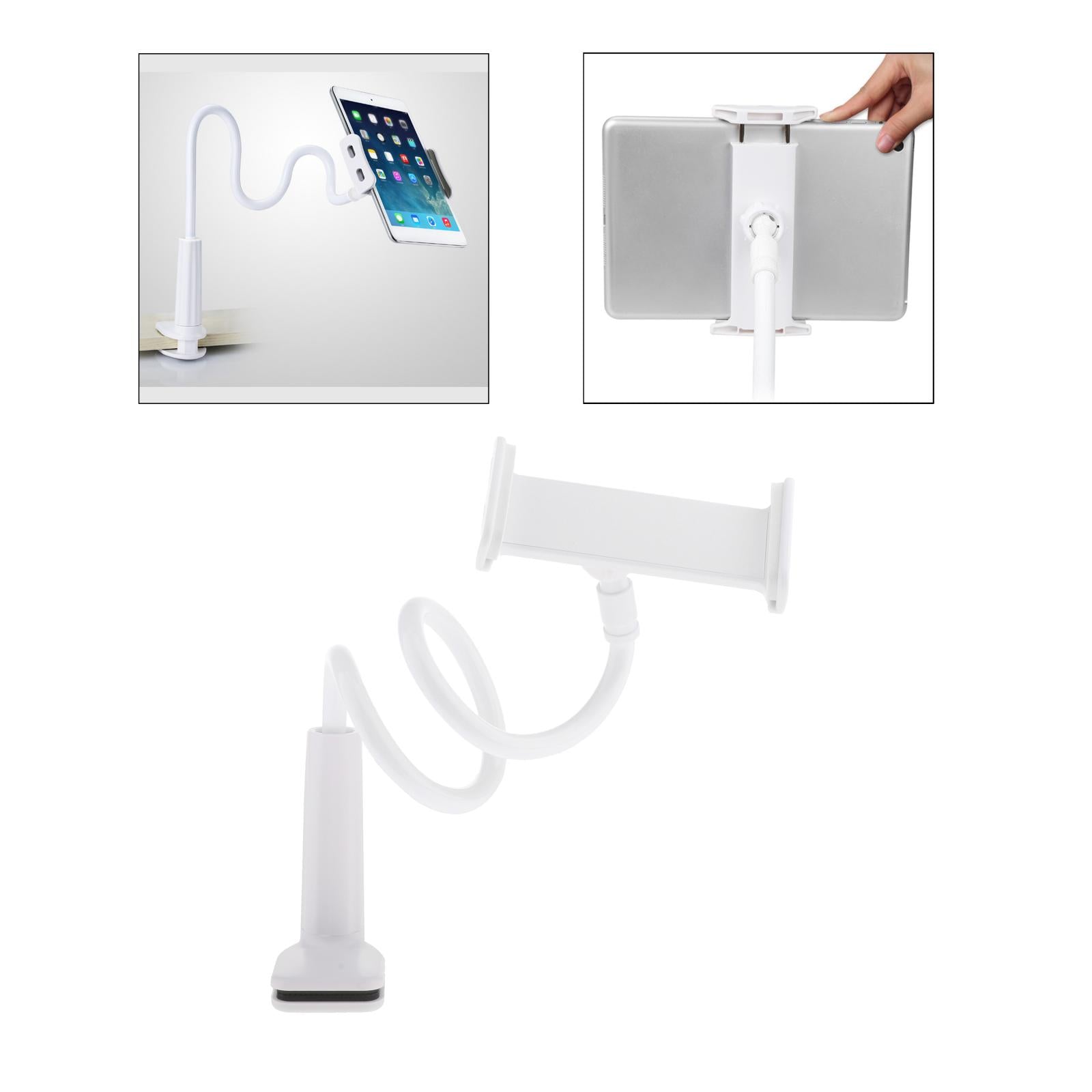 Lazy Mobile Phone Gooseneck Stand Holder Clamp Bed Desktop Clip White