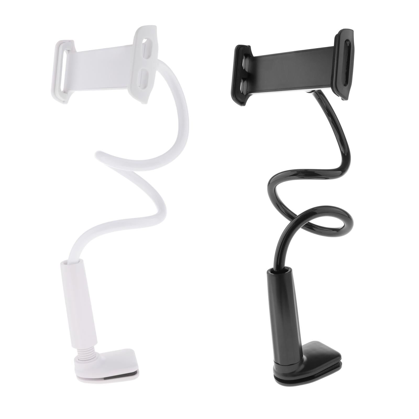 Lazy Mobile Phone Gooseneck Stand Holder Clamp Bed Desktop Clip White