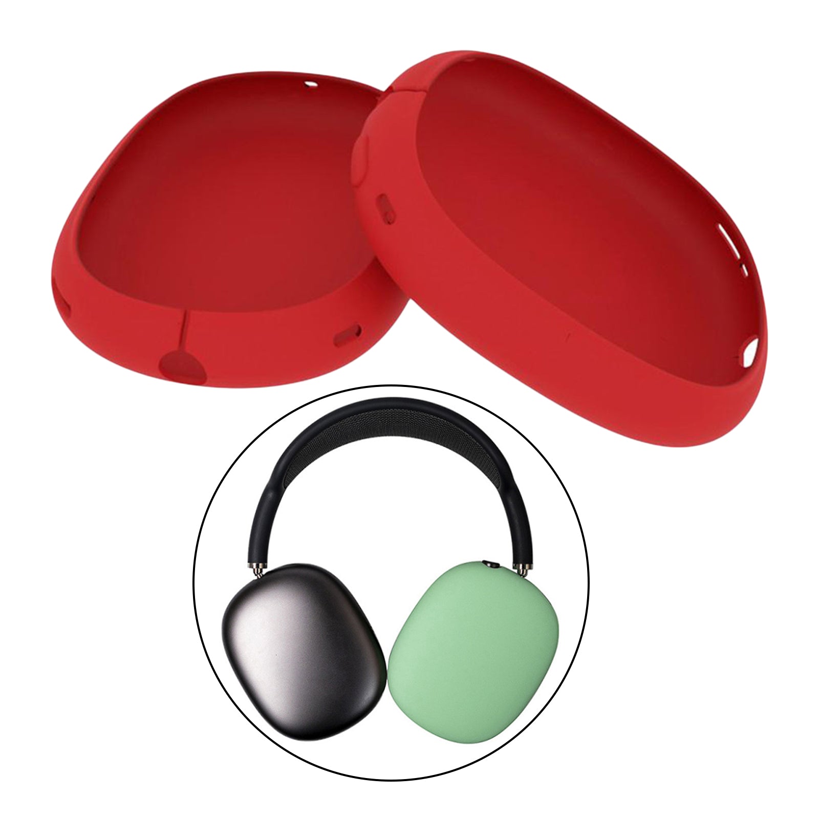 Earpads Silicone Cover Case Shockproof For Airpods Max Headphones Red