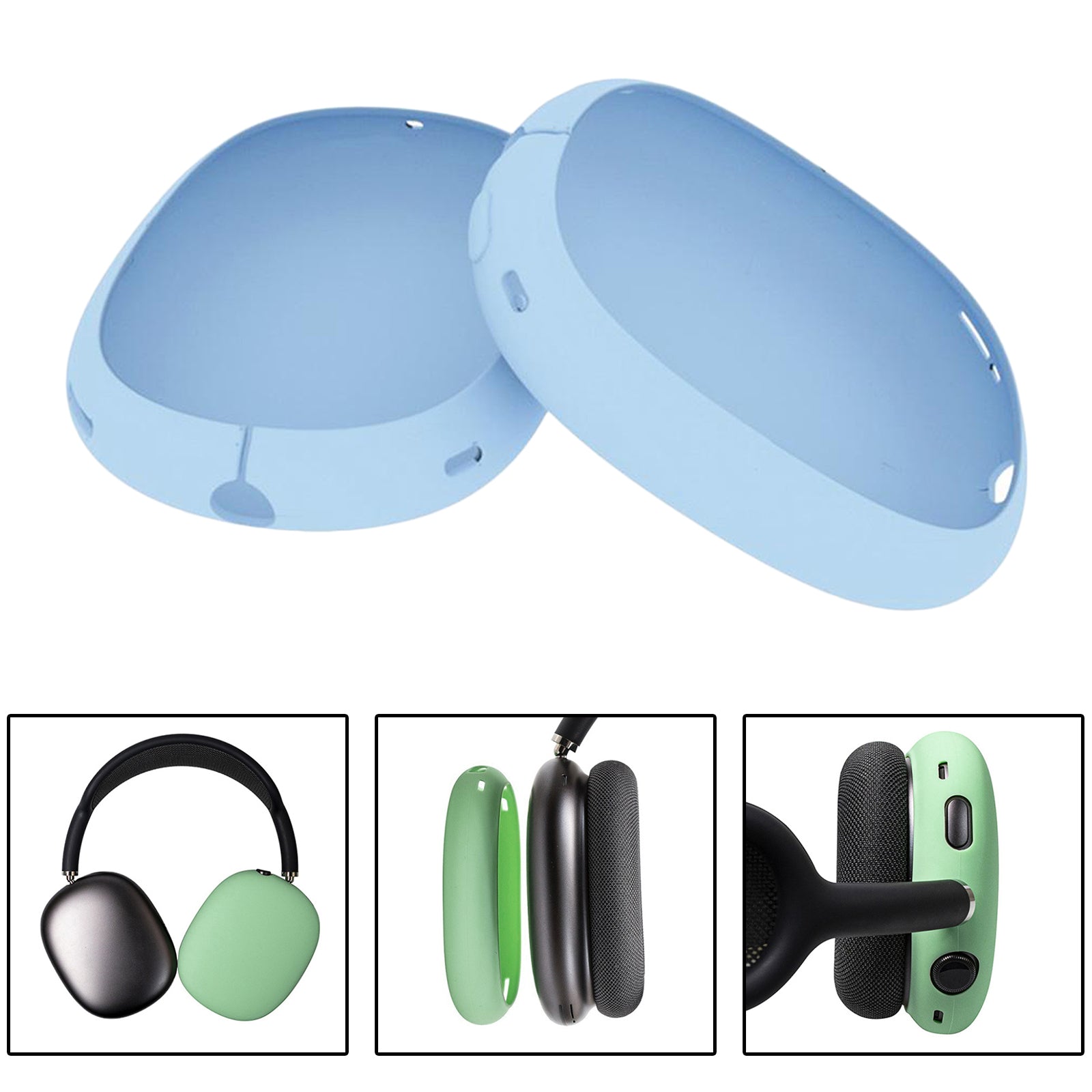 Earpads Silicone Cover Case Shockproof For Airpods Max Headphones Light Blue