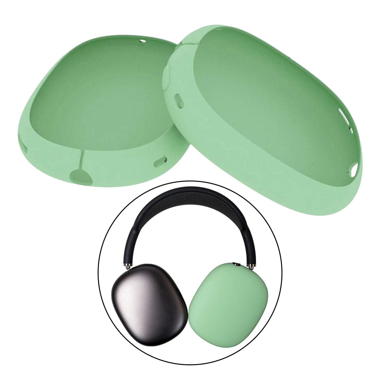 Earpads Silicone Cover Case Shockproof For Airpods Max Headphones Green