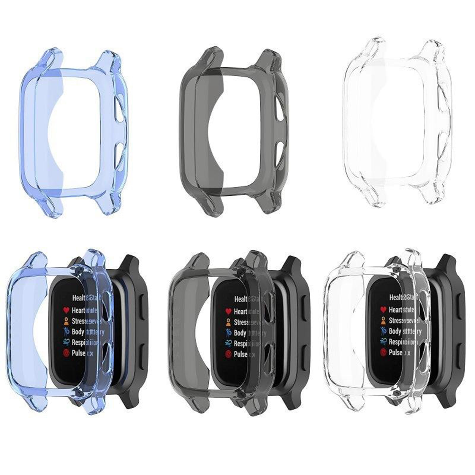 Case Cover Shell Frame Bumper Protector Accessories for Garmin Venu SQ Blue