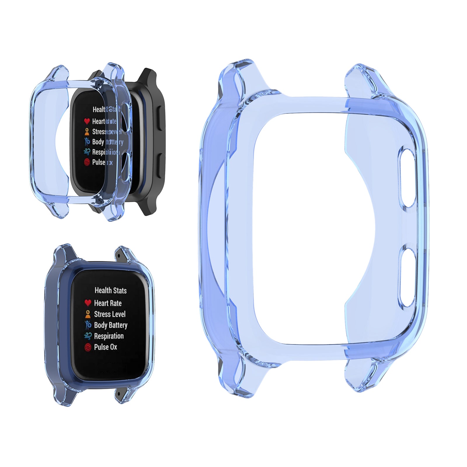 Case Cover Shell Frame Bumper Protector Accessories for Garmin Venu SQ Blue