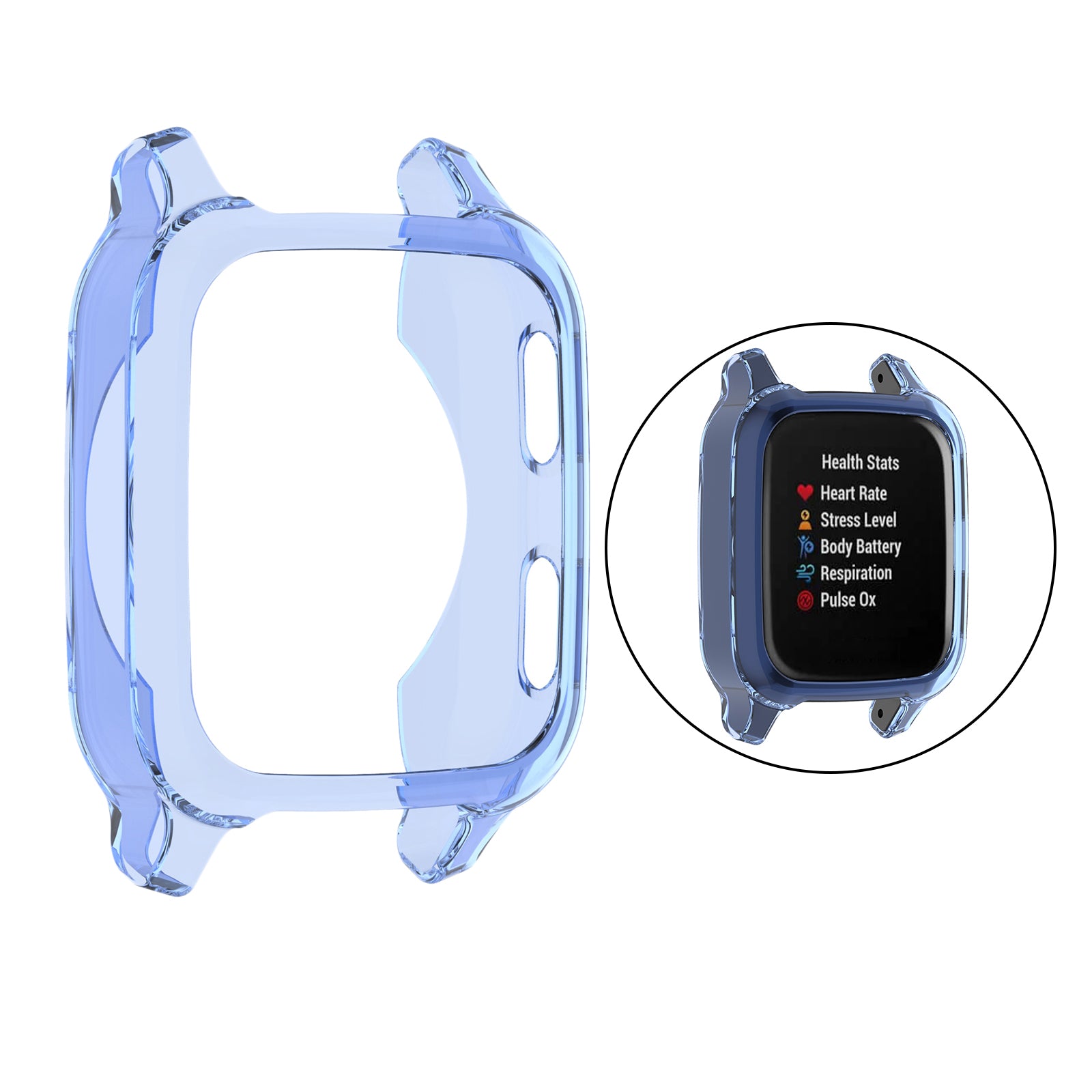 Case Cover Shell Frame Bumper Protector Accessories for Garmin Venu SQ Blue