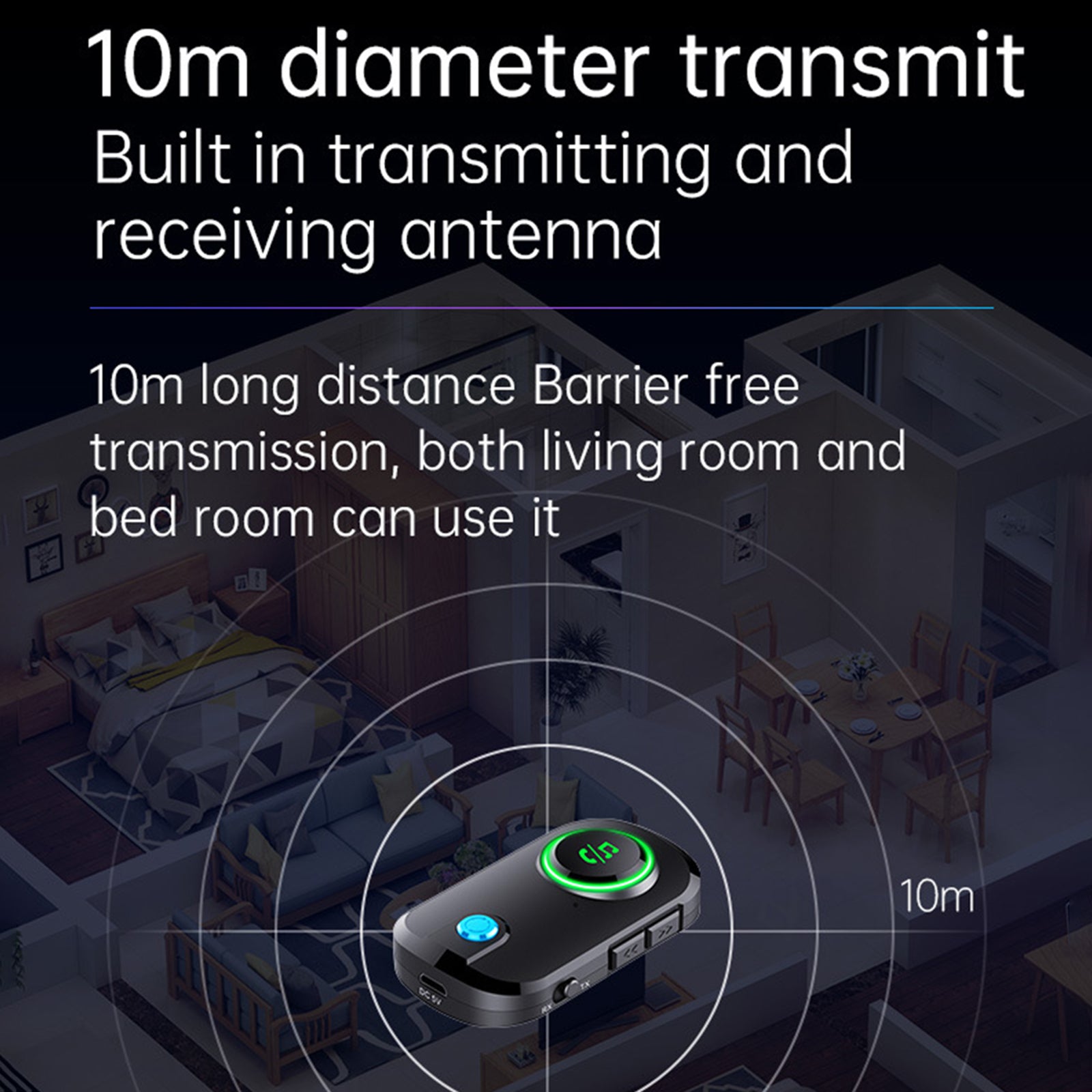 Low Latency Car  5.0 Adapter Transmitter & Receiver Multifunction