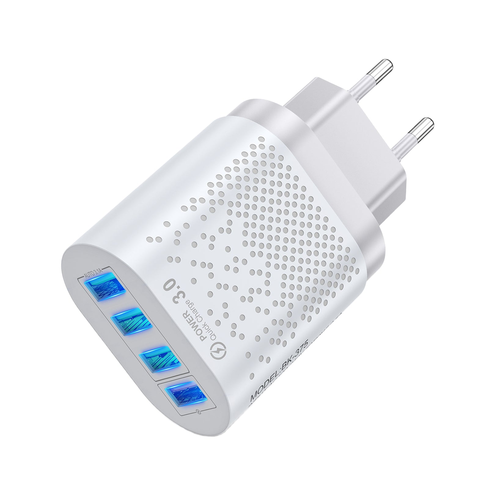 4 USB Ports Hub Wall Charger Power Adapter EU Plug USB Cube Adapter White