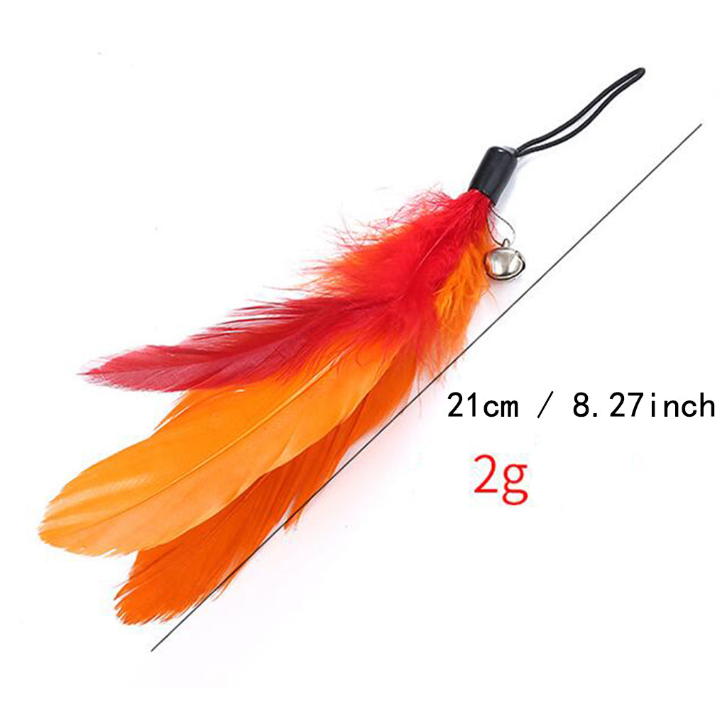 Pet Cat Kitten Toy Teaser Retractable Wand Stick Refill Feather Replacement