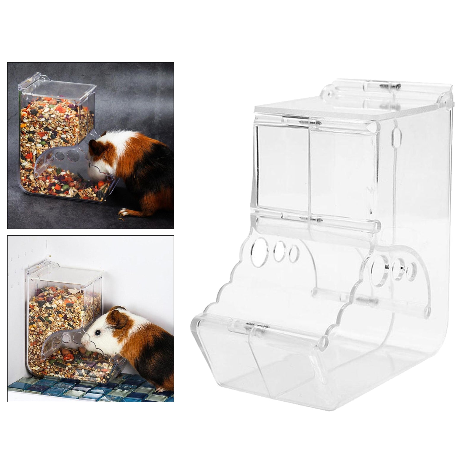 Automatic Hamster Feeder Food Dispenser Dish Bowl Guinea Pig Rabbit B