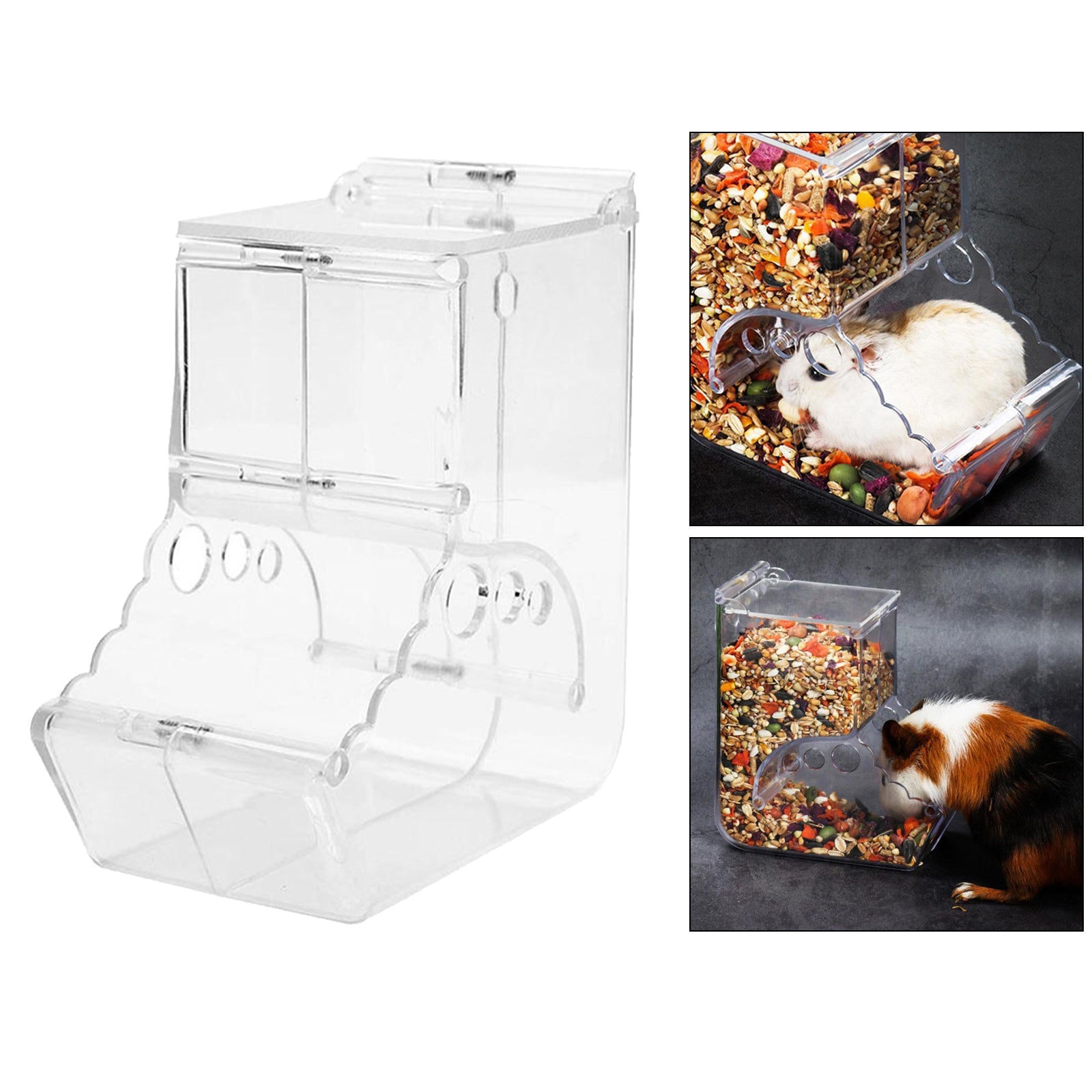 Automatic Hamster Feeder Food Dispenser Dish Bowl Guinea Pig Rabbit B