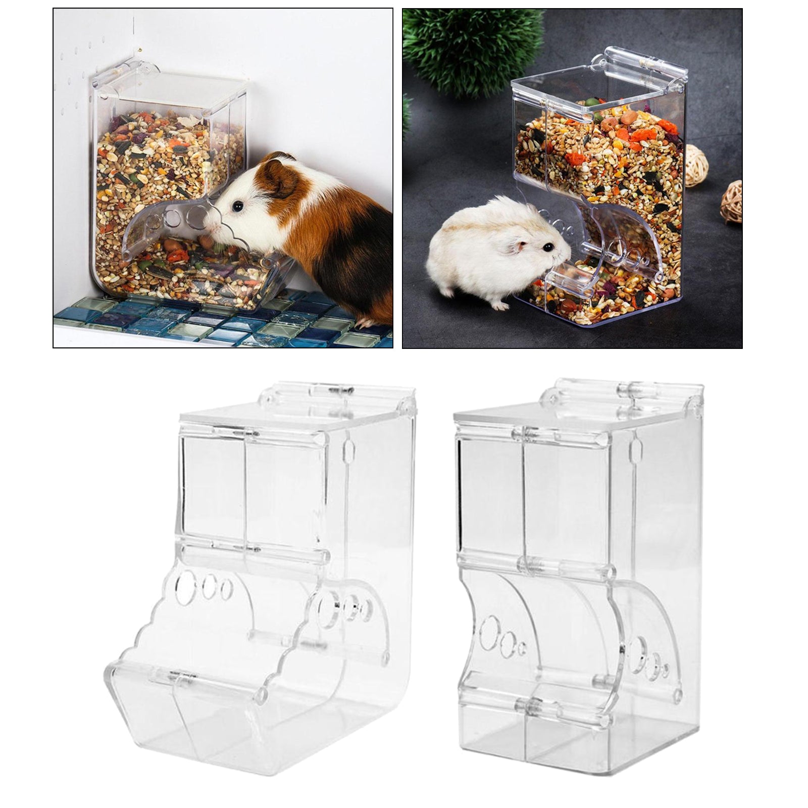 Automatic Hamster Feeder Food Dispenser Dish Bowl Guinea Pig Rabbit B