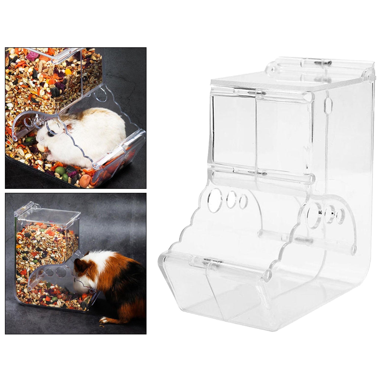 Automatic Hamster Feeder Food Dispenser Dish Bowl Guinea Pig Rabbit B