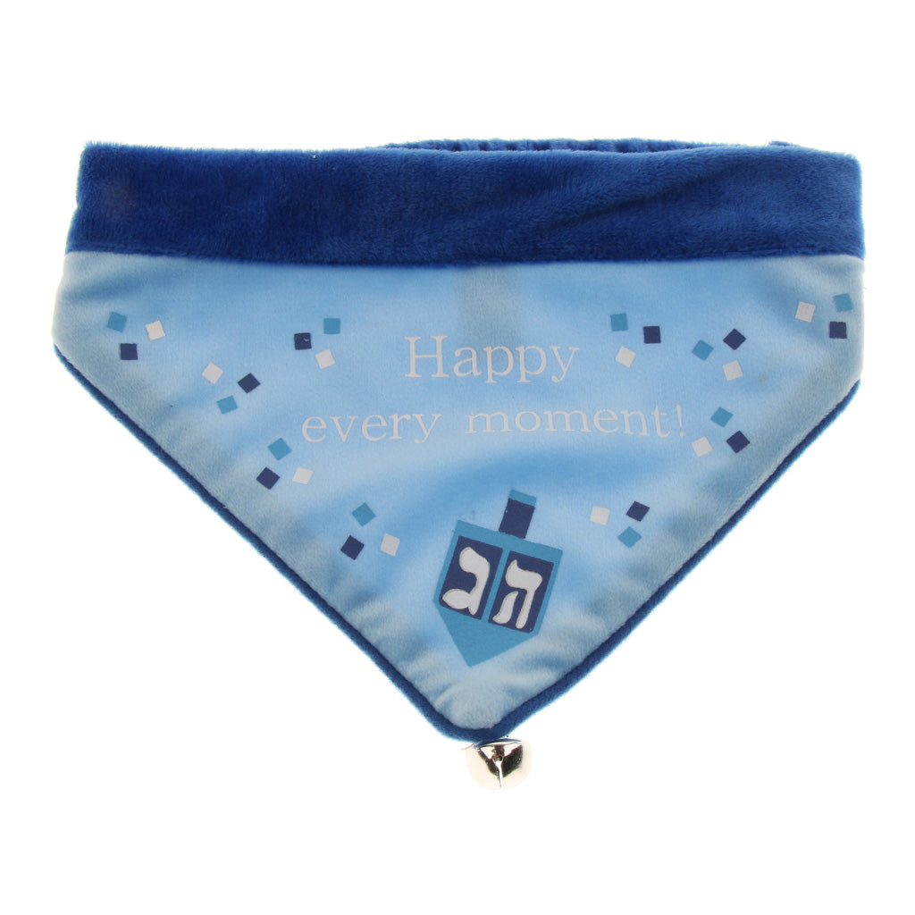 Dog Cat Saliva Towel Triangle Bibs Adjustable Collar Holiday Decor Blue