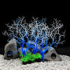 Aquarium Plants Coral Tree Ornament Underwater Decor Ornament 15x11 Inch blue white