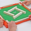 Mini Mahjong Portable Travel Board Game with Foldable Table Light Yellow