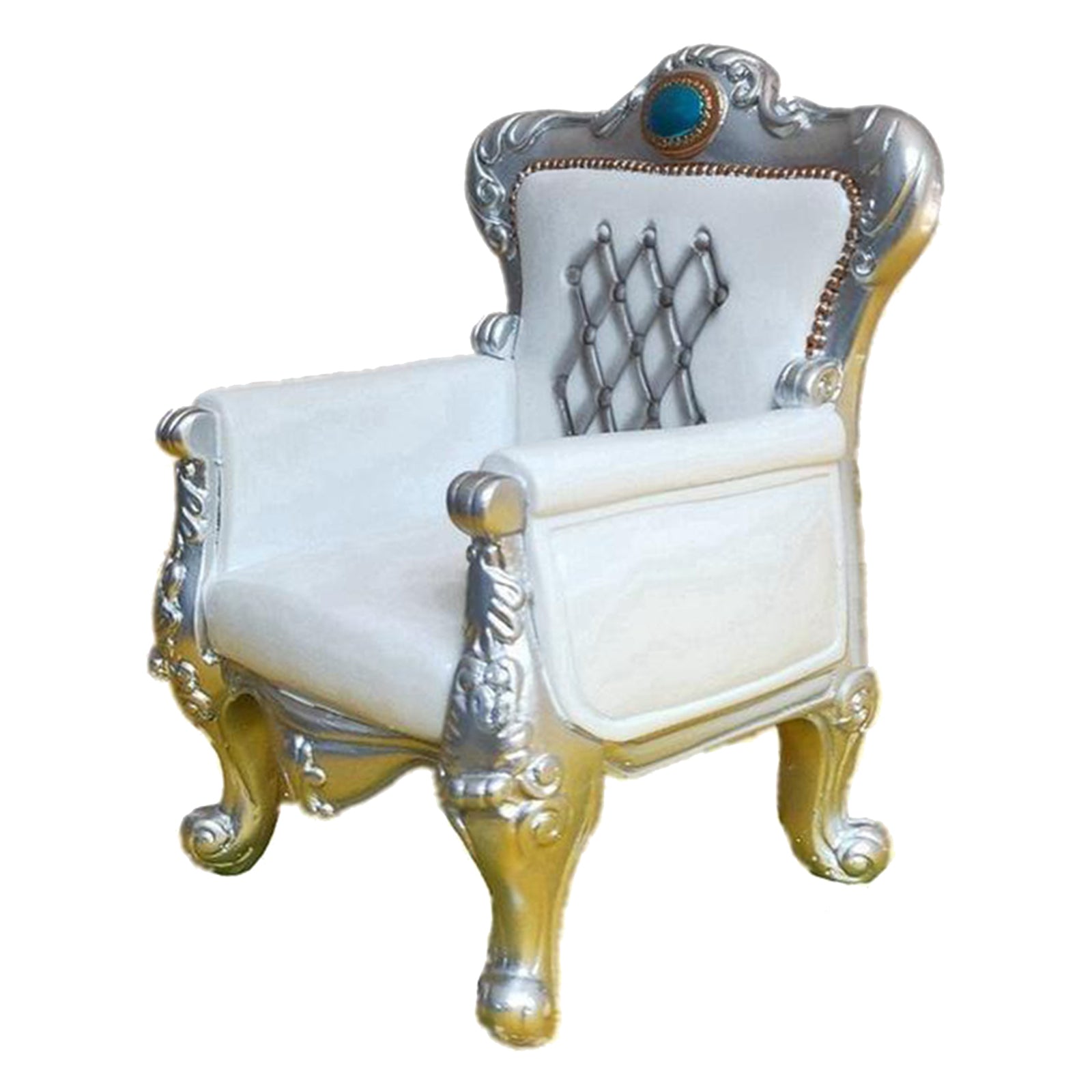 1/9 Scale Antique Miniature Resin Sofa Armchair Furniture Decor White