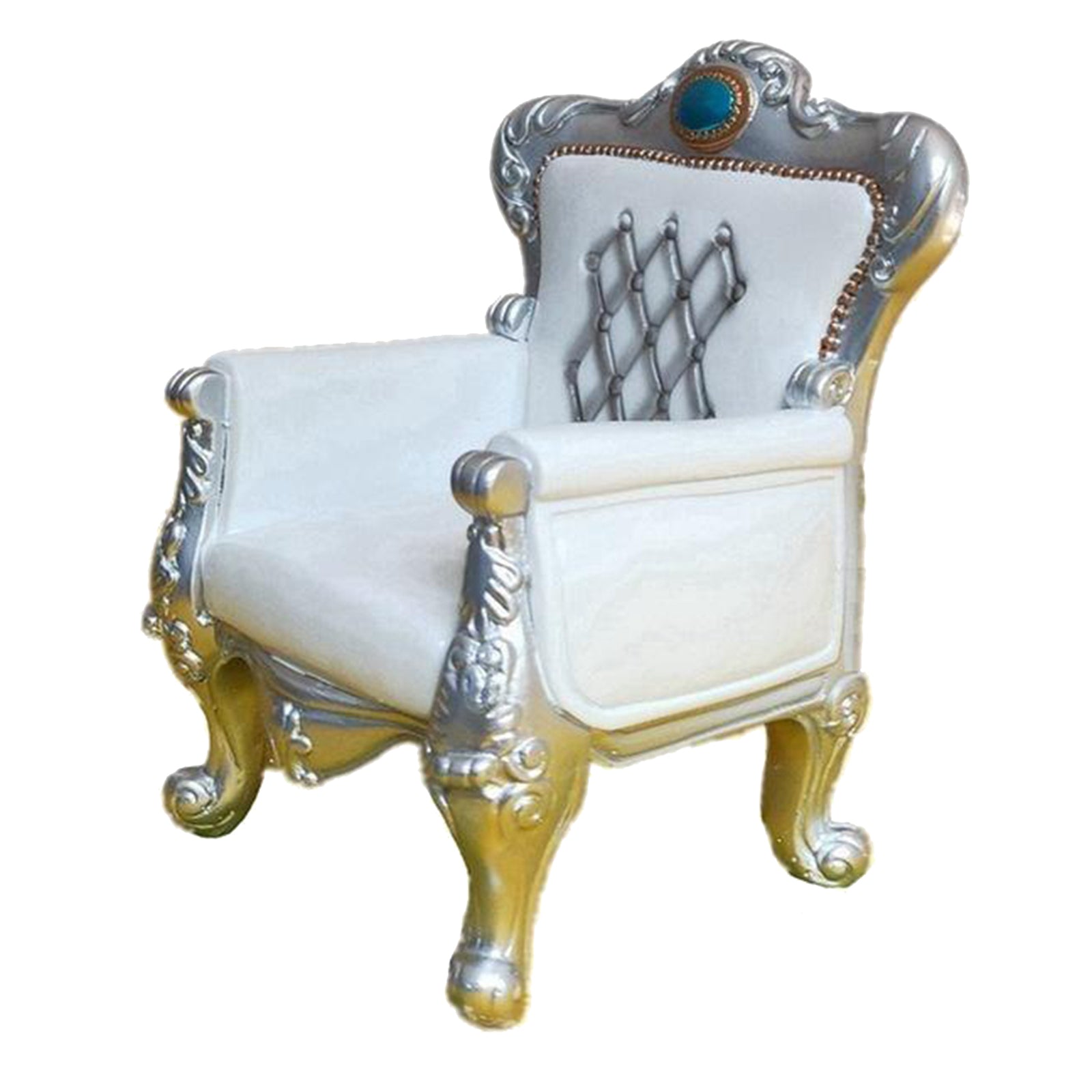 1/9 Scale Antique Miniature Resin Sofa Armchair Furniture Decor White