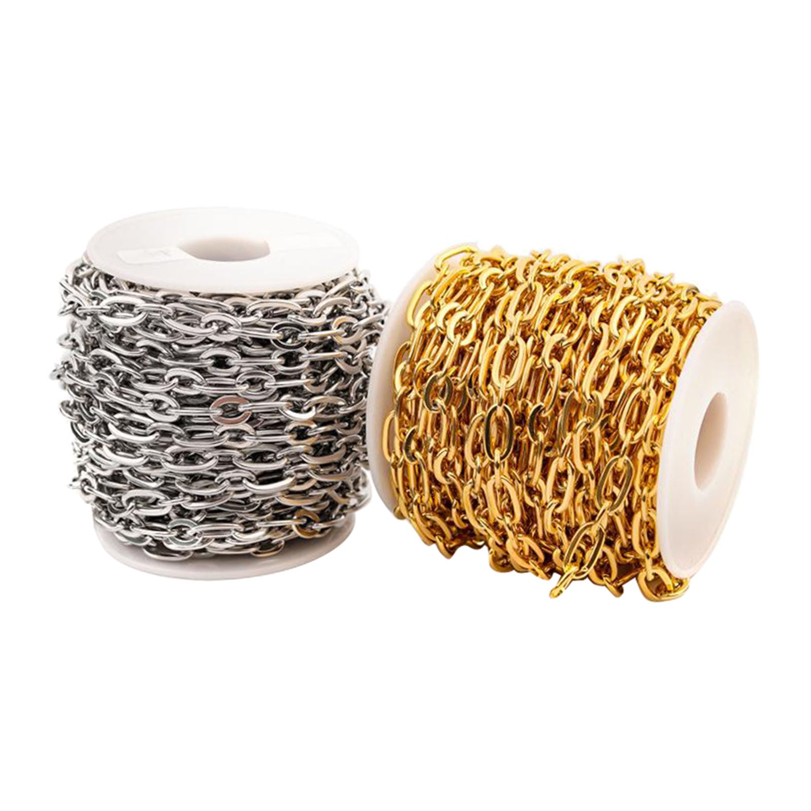 2 Roll Stainless Steel Cable Chain Large Link DIY Jewelry Making Chain Accs