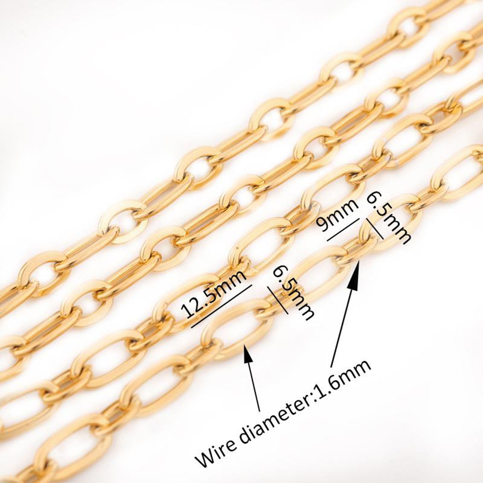 2 Roll Stainless Steel Cable Chain Large Link DIY Jewelry Making Chain Accs