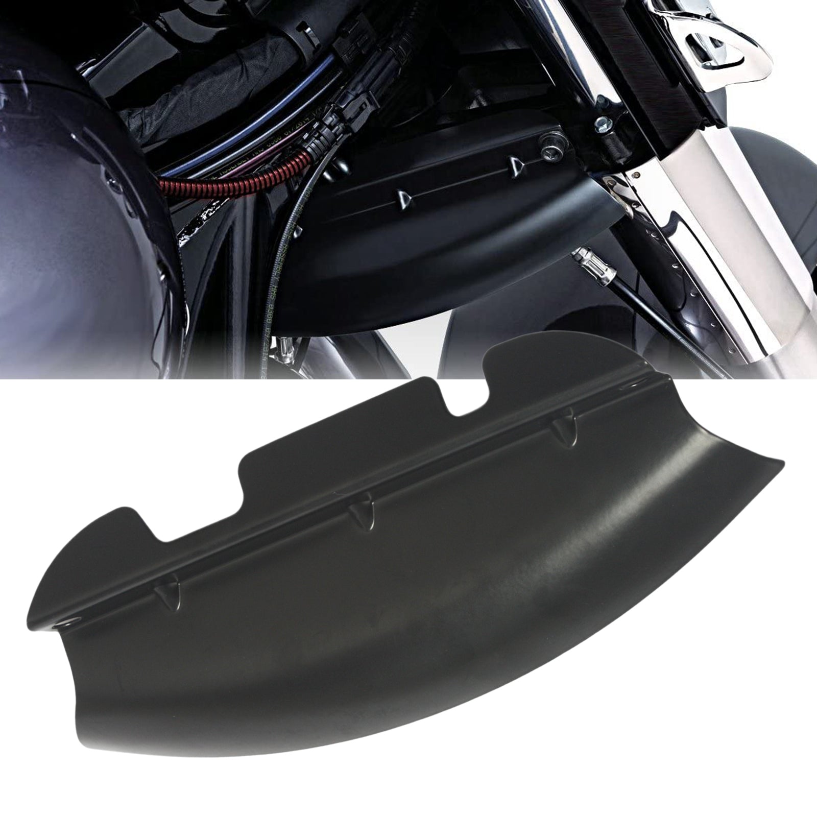 Matte Black Lower Triple Tree Wind Deflector For Harley Touring 2014-2018