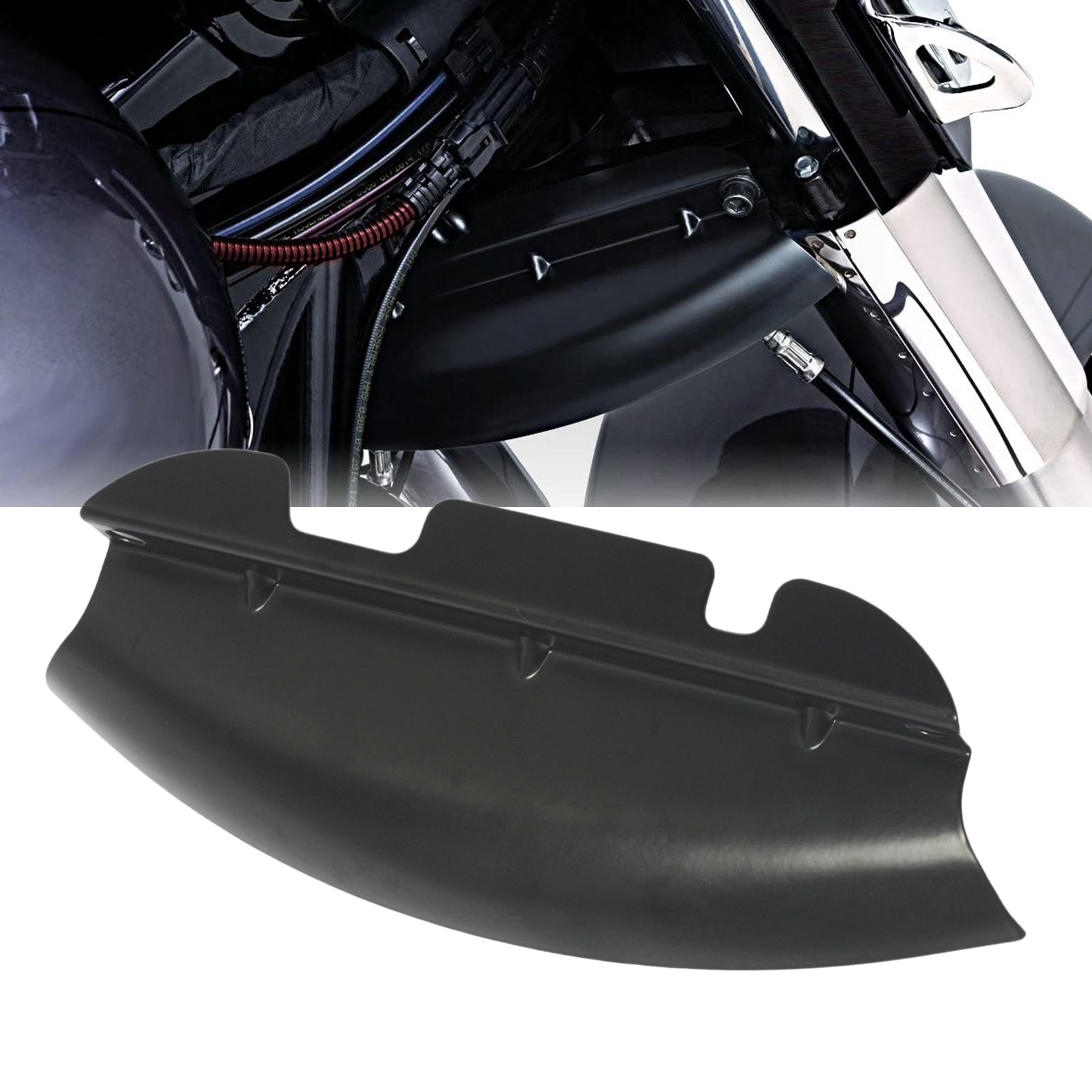 Matte Black Lower Triple Tree Wind Deflector For Harley Touring 2014-2018