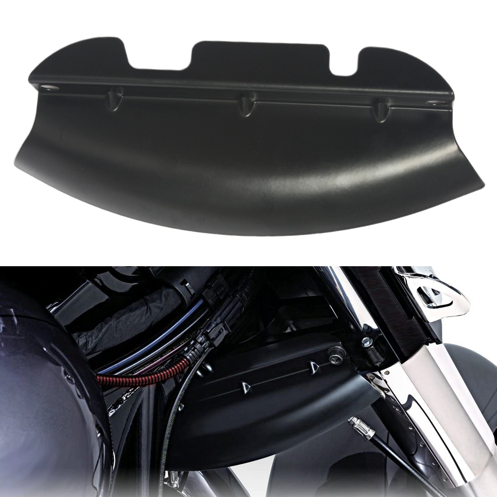 Matte Black Lower Triple Tree Wind Deflector For Harley Touring 2014-2018