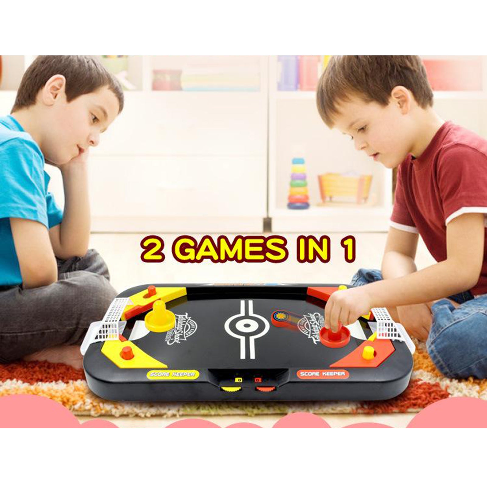 Plastic Desktop Hockey Table Game Portable Hockey Game for Kids and Adults