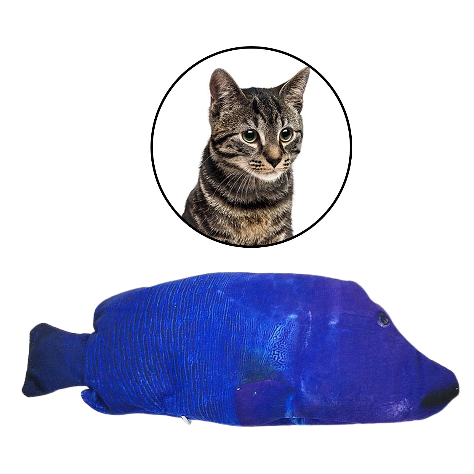 Fish Toy Electric Floppy Fish Cat Dog Toy Moving Wagging Toy Blue Parrotfish