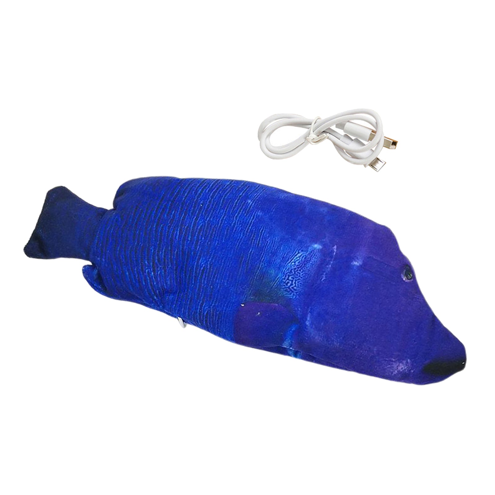 Fish Toy Electric Floppy Fish Cat Dog Toy Moving Wagging Toy Blue Parrotfish