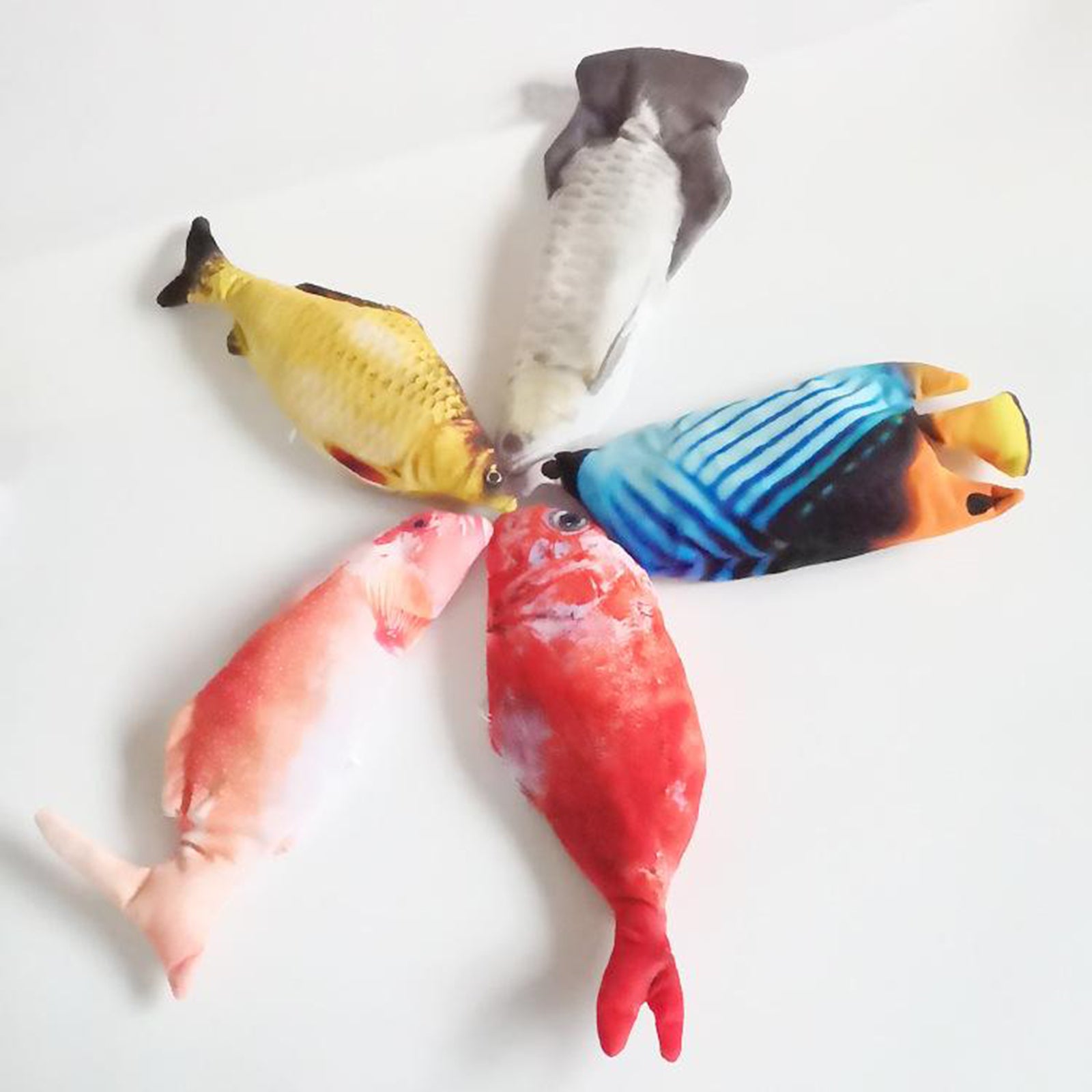 Fish Toy Electric Floppy Fish Cat Dog Toy Moving Wagging Toy Blue Parrotfish