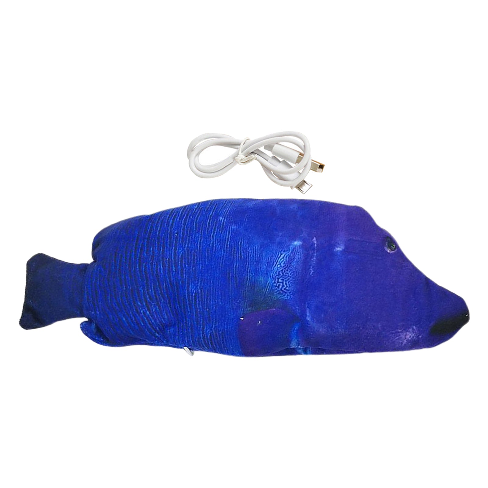 Fish Toy Electric Floppy Fish Cat Dog Toy Moving Wagging Toy Blue Parrotfish