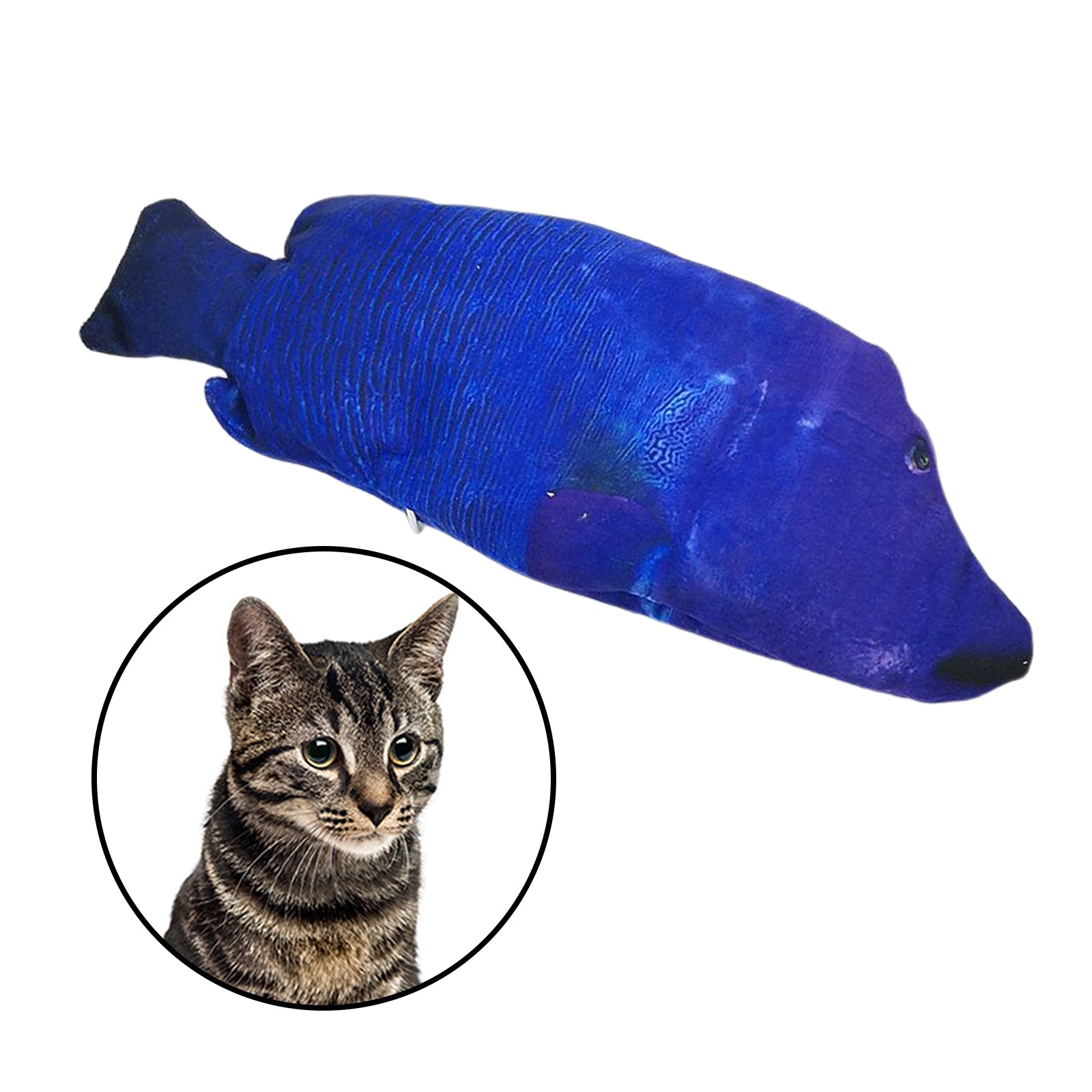 Fish Toy Electric Floppy Fish Cat Dog Toy Moving Wagging Toy Blue Parrotfish