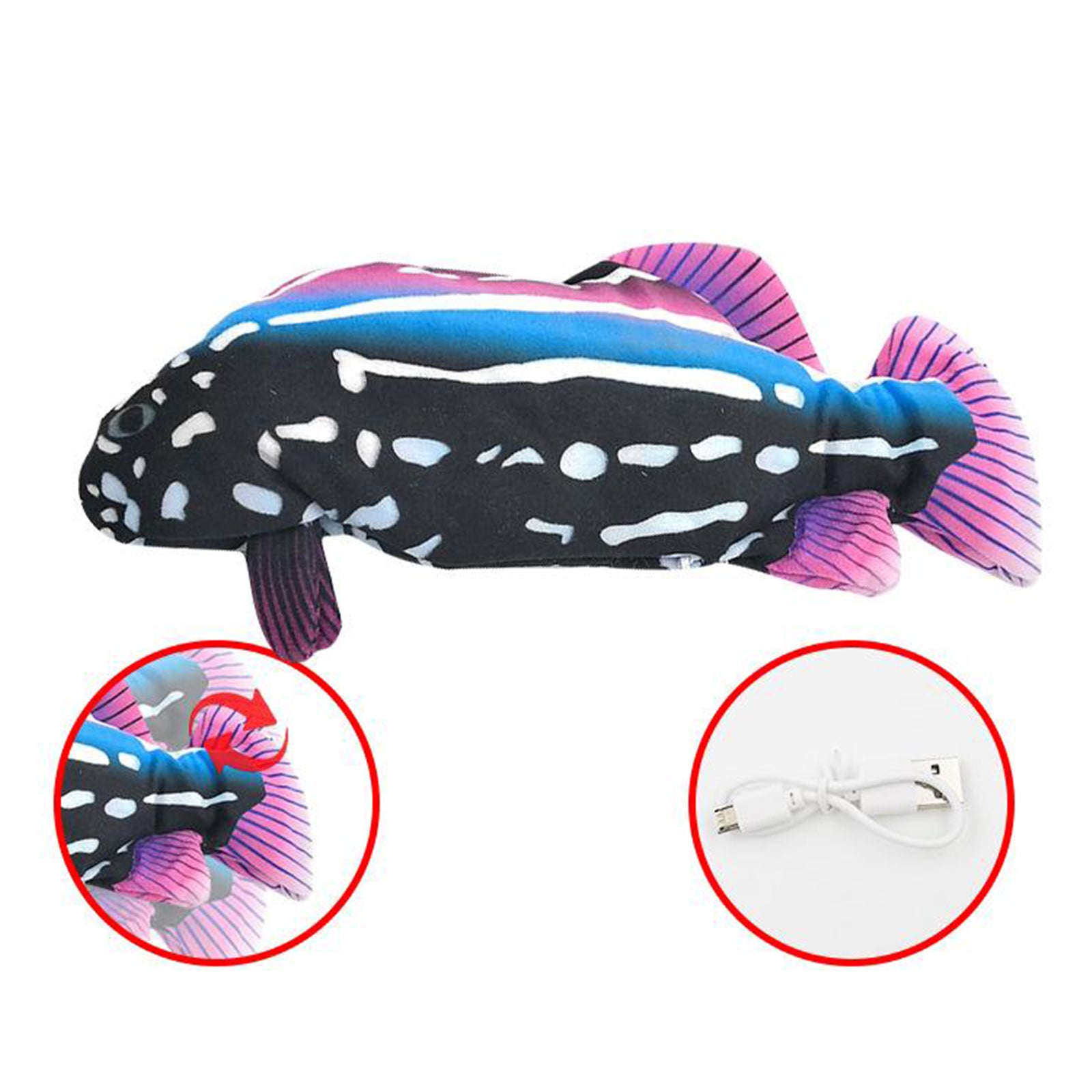 Fish Toy Electric Floppy Fish Cat Dog Toy Moving Wagging Toy Blue Parrotfish