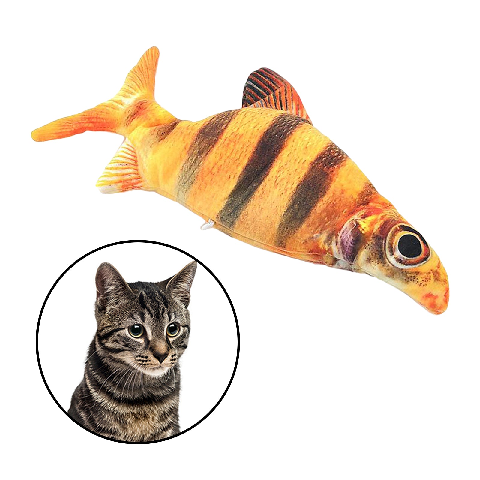 Fish Toy Electric Floppy Fish Cat Dog Toy Moving Wagging Toy Tiger Barb