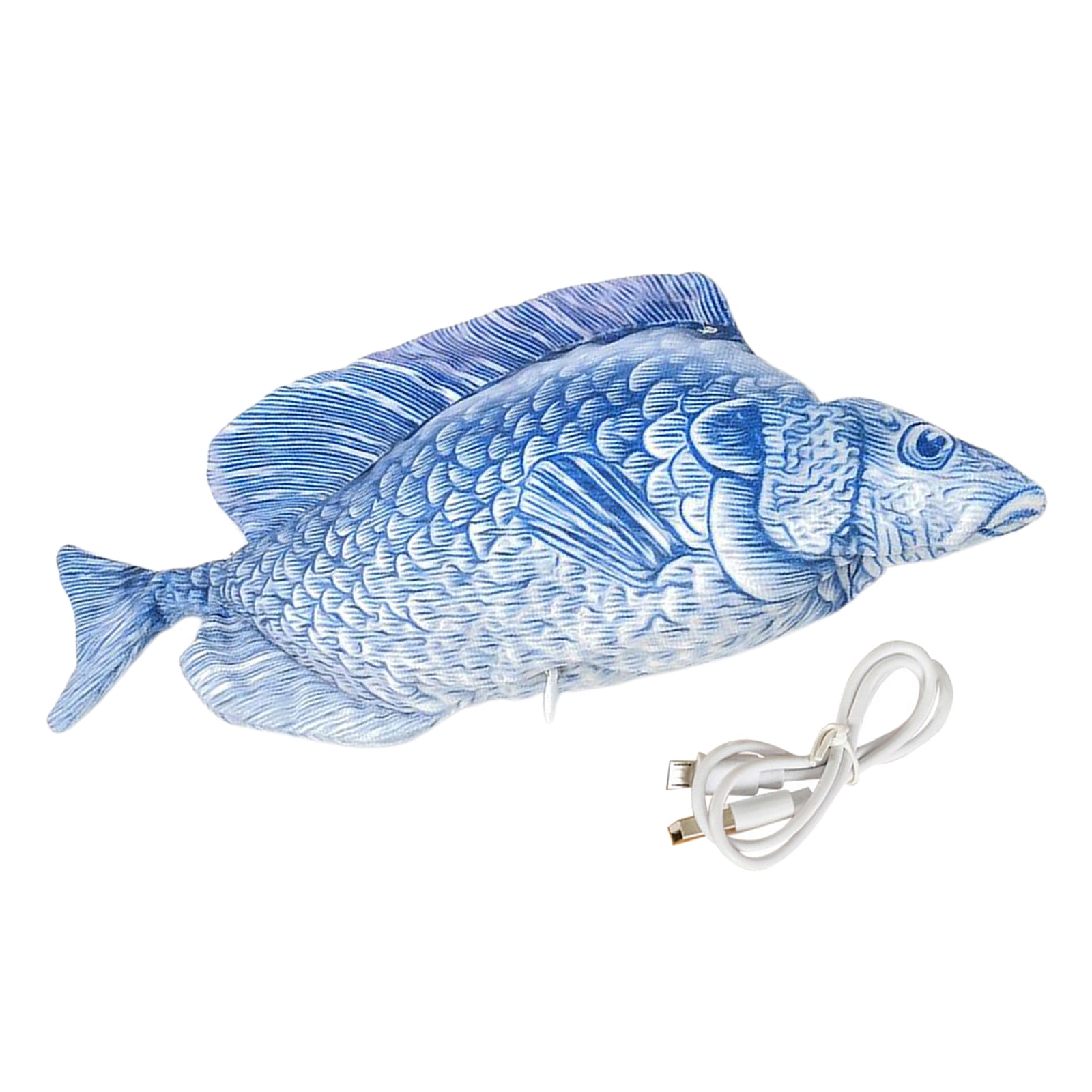 Fish Toy Electric Floppy Fish Cat Dog Toy Moving Wagging Toy Silver Carp