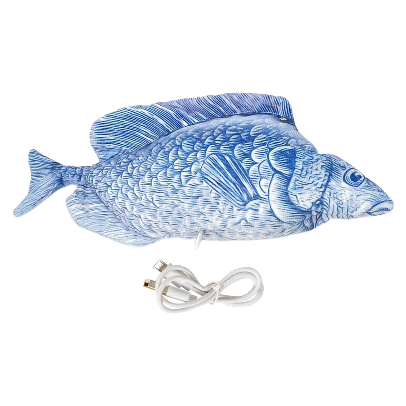 Fish Toy Electric Floppy Fish Cat Dog Toy Moving Wagging Toy Silver Carp