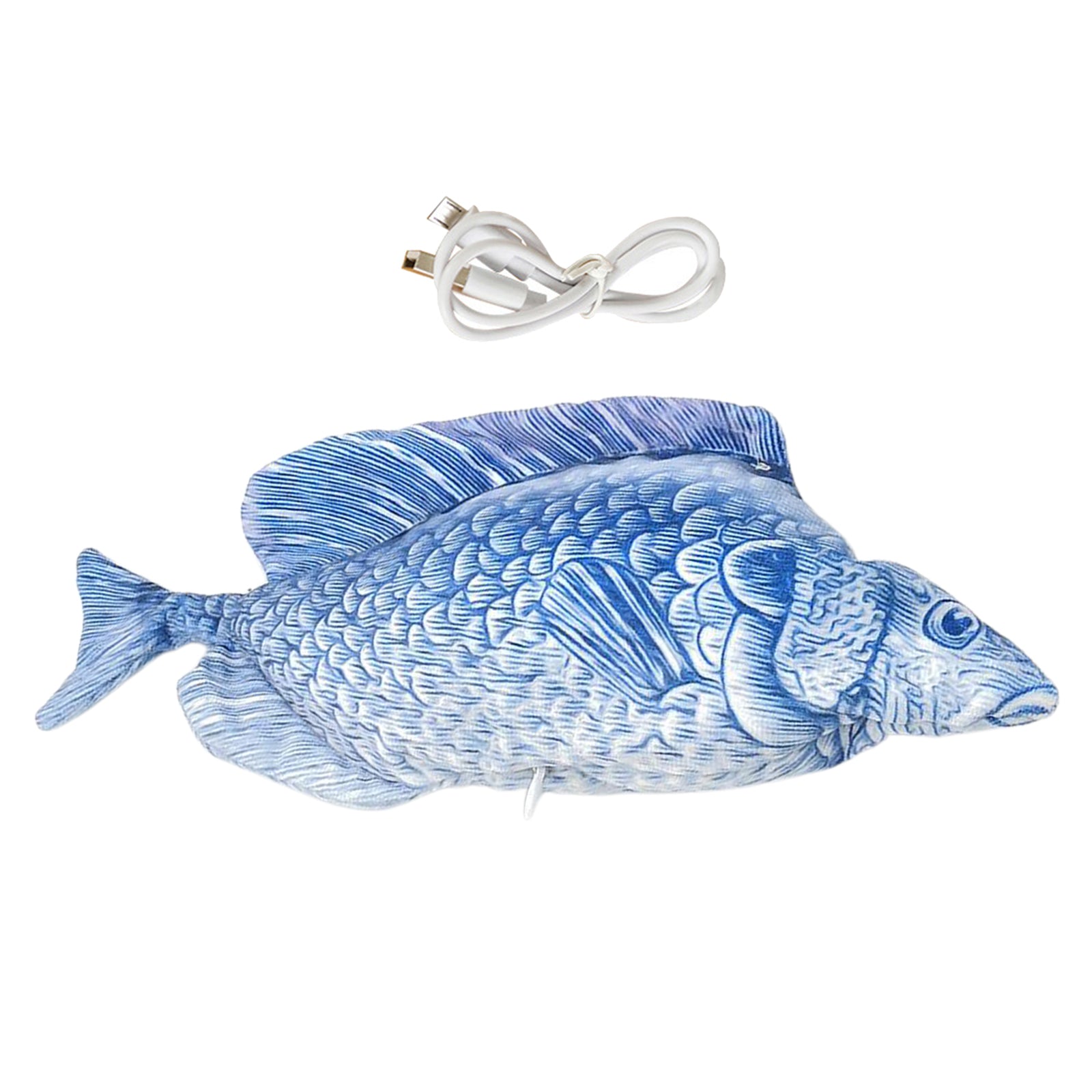 Fish Toy Electric Floppy Fish Cat Dog Toy Moving Wagging Toy Silver Carp