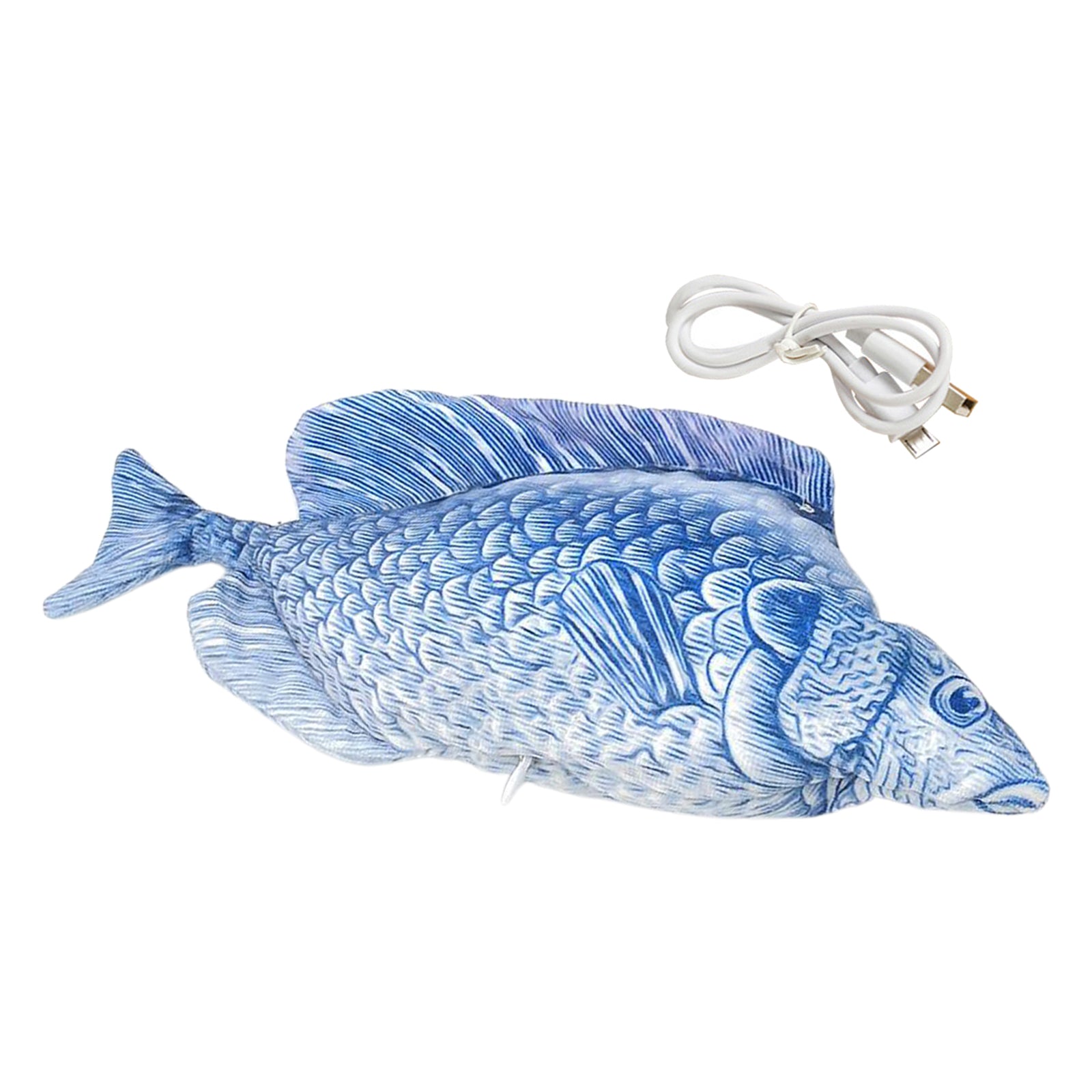 Fish Toy Electric Floppy Fish Cat Dog Toy Moving Wagging Toy Silver Carp