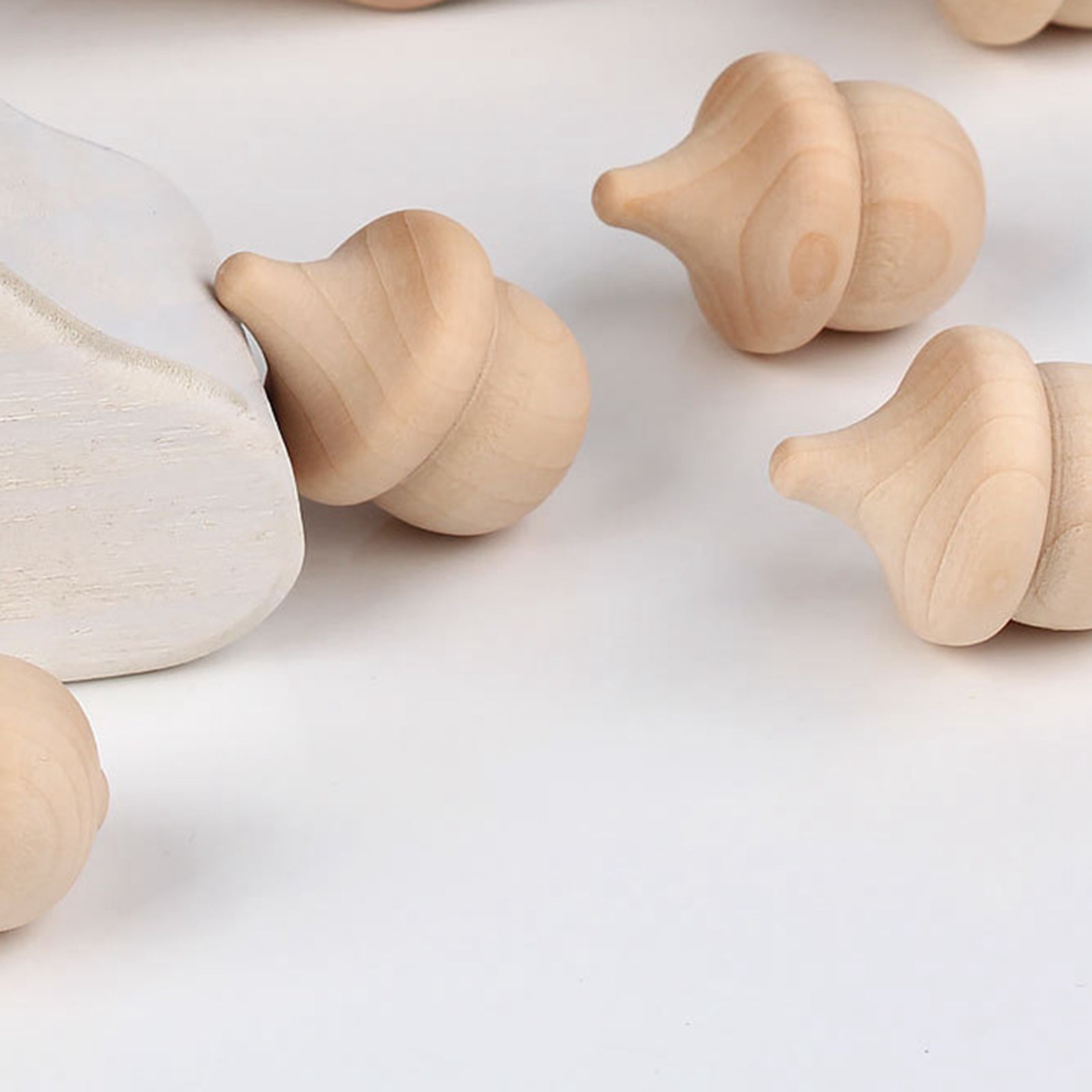 15x Wooden Spinning Top Montessori Intelligence Development Toys Wood