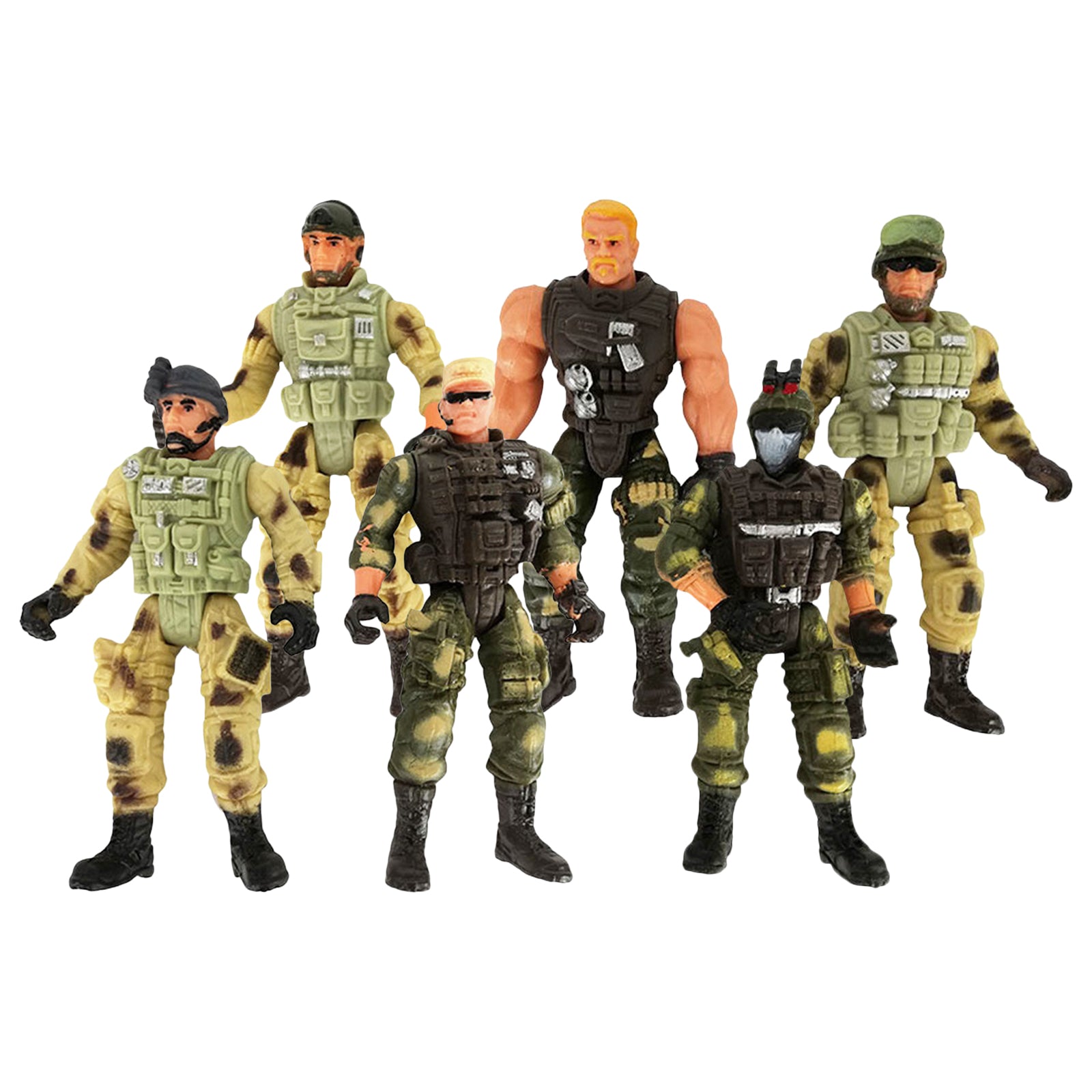 6pcs American Military Soldier Warrior Movable Joint Figure Collection