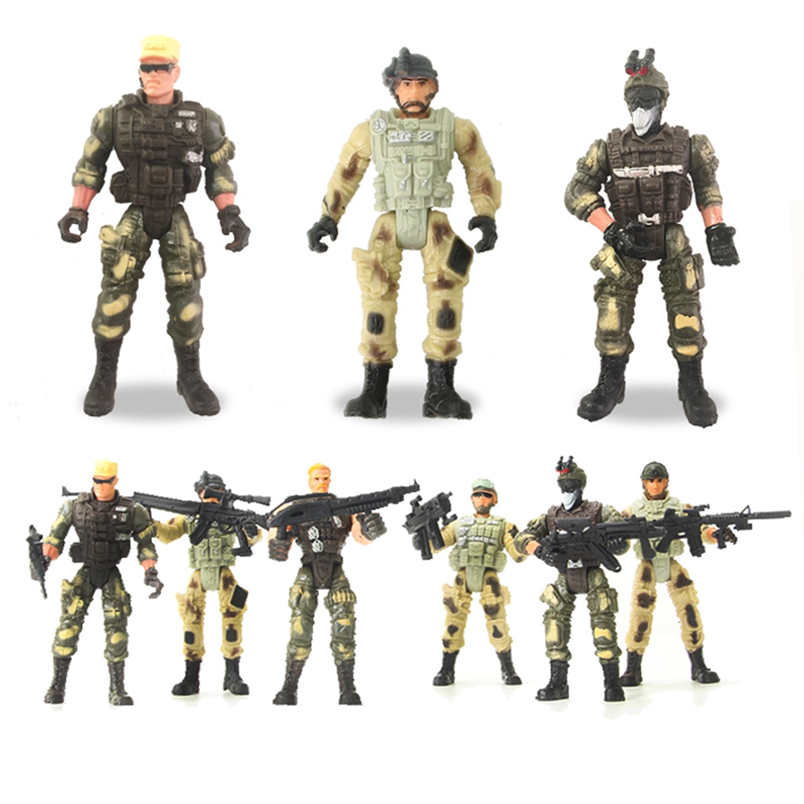 6pcs American Military Soldier Warrior Movable Joint Figure Collection